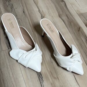 Call It Spring White Mules Sleek Minimalist Design